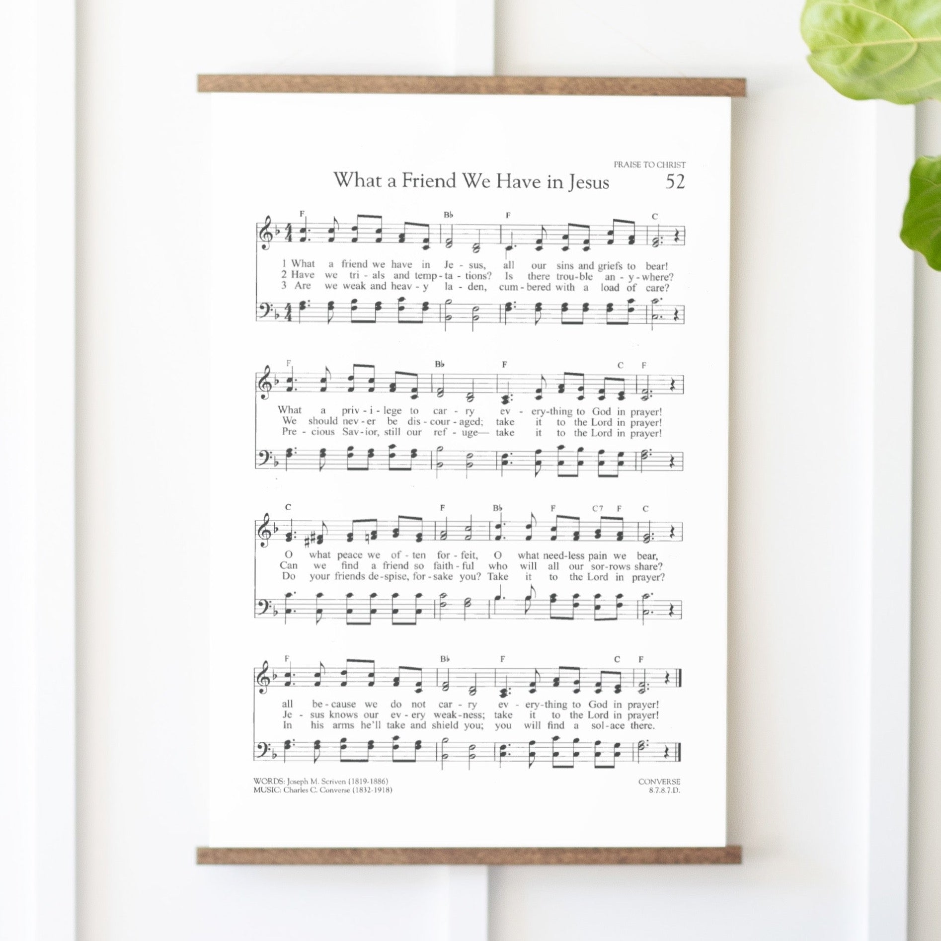 What A Friend We Have In Jesus Sheet Music Hanging Canvas | 293