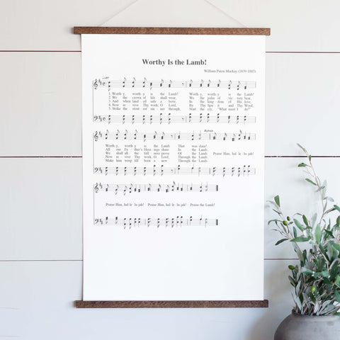 Worthy Is The Lamb! Sheet Music Hanging Canvas | 284